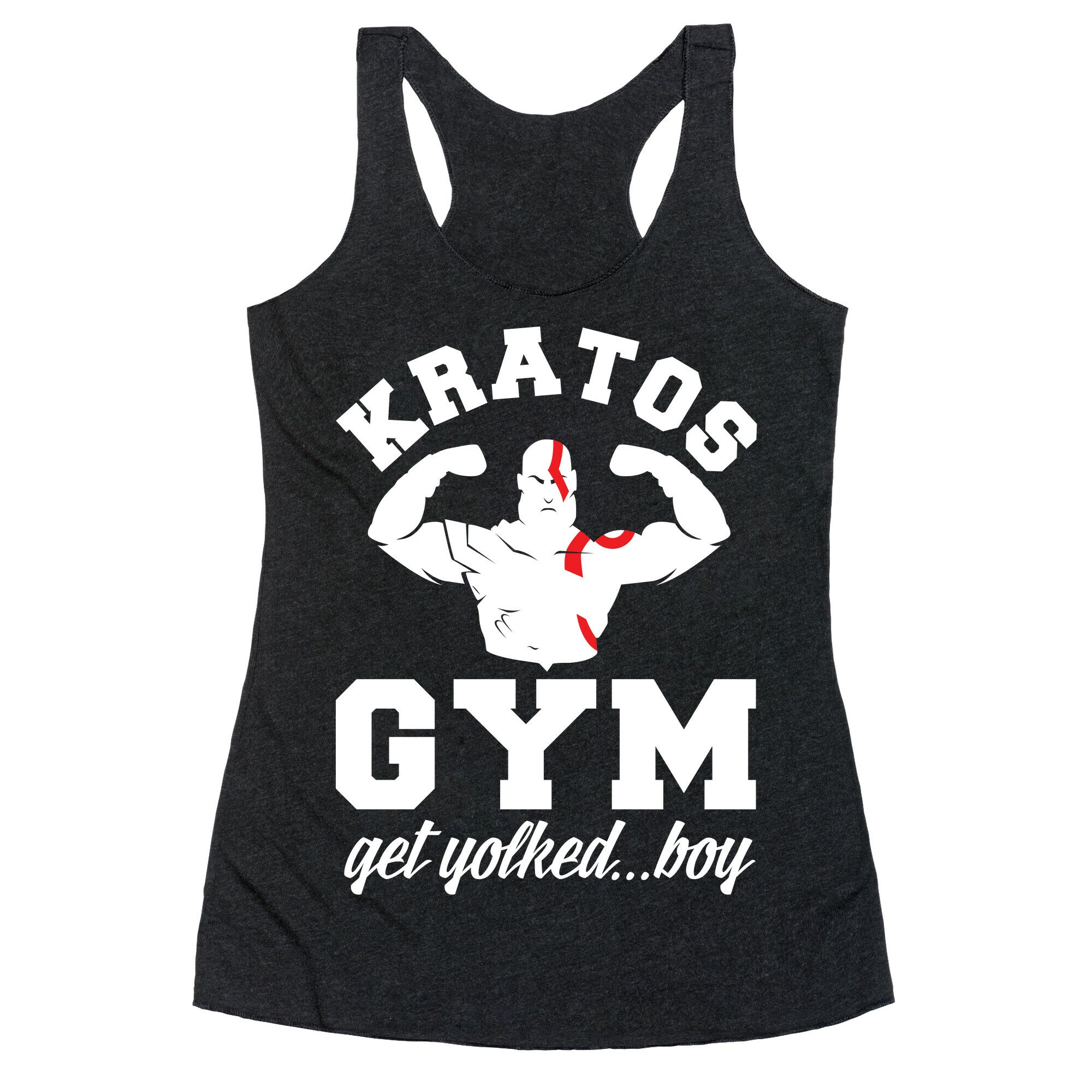 Kratos Gym Get Yolked Boy Racerback Tank